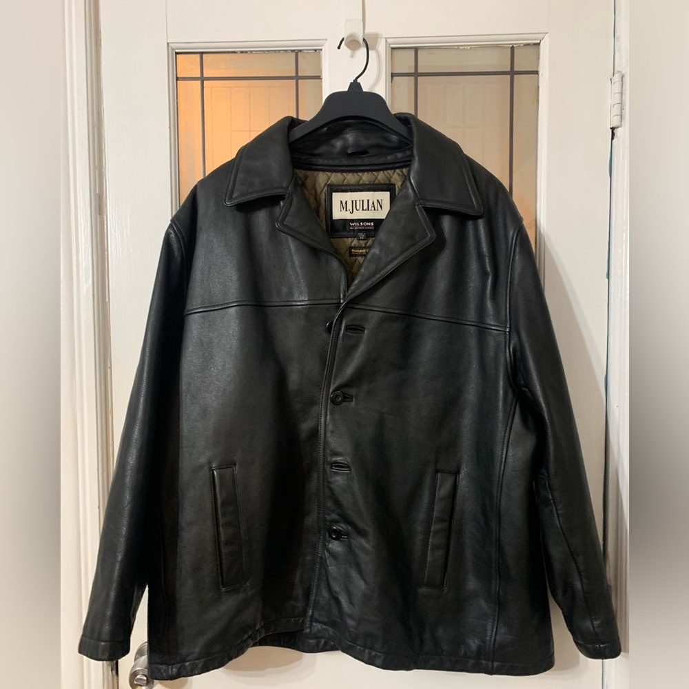 Amazing Men’s heavy Leather jacket 2xl xxl